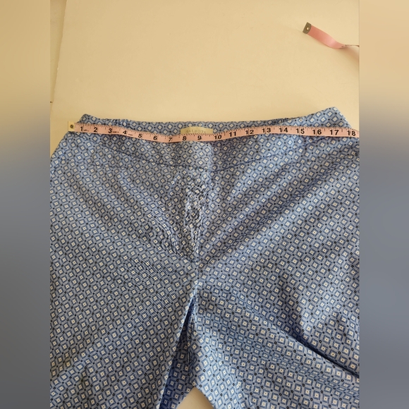 NWOT Talbots Woman Heritage Blue Geo Print Capri Pants Size 14W - Picture 13 of 15